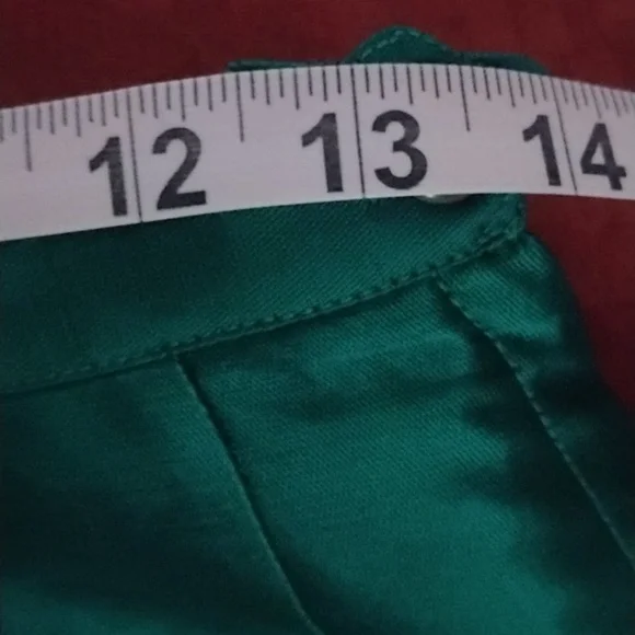 Vintage 50's 60's Emerald Green Raw Silk Suit Mink Cuffs Marissa California New? - Picture 11 of 11